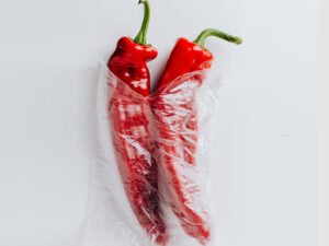 Chiles rojos seleccionados a mano